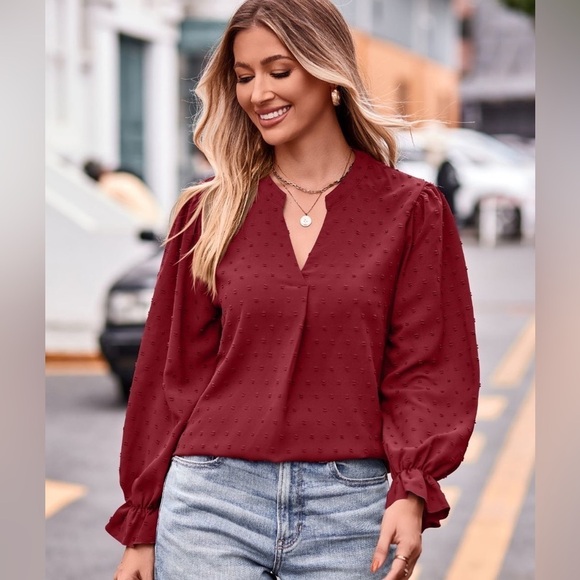 Fashion Forward Swiss Dot V Neck Blouse Pattern - Picture 3 of 4